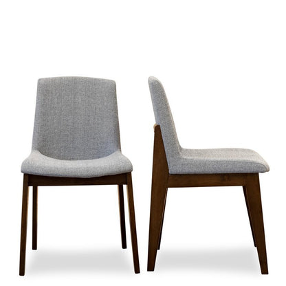 Hadley Grey Performance Linen-Blend Dining Chair – 33"H Solid Wood Chairs (Set of 2)