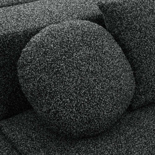 Boneless Boucle Modular Sectional Sofa 115” – Deep Seat Curved U-Shaped Foam Couch for 6