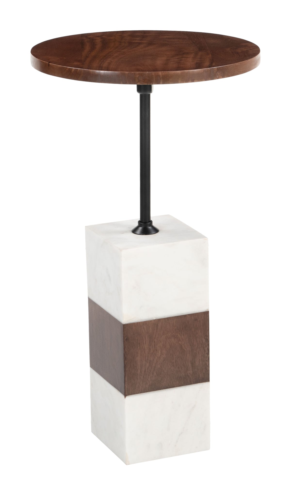 Stuk Brown & White Side Table