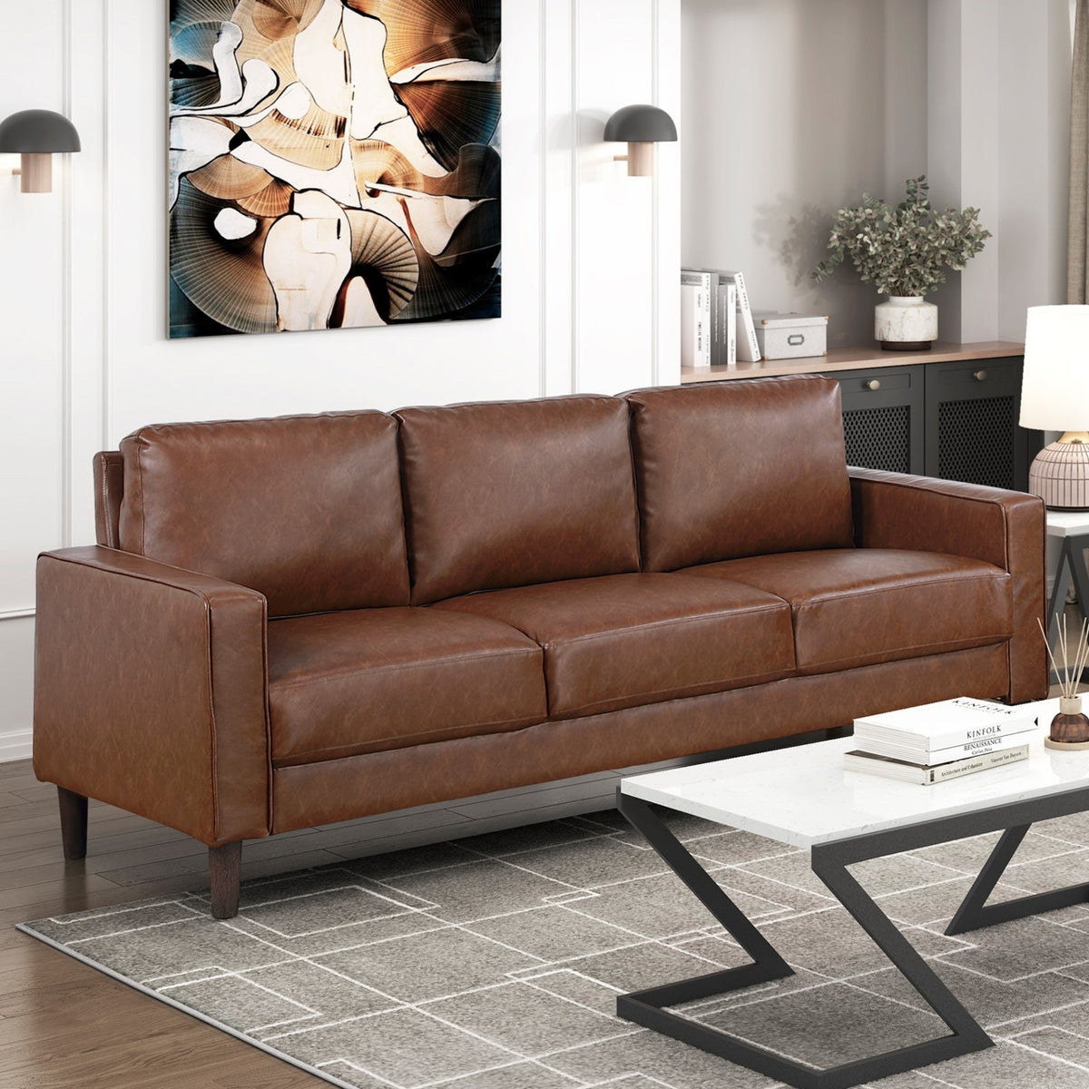 Thayer Faux Leather Sofa