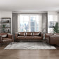 MCM Styled Brown Genuine Leather Loveseat Sofa 63" - Revel Sofa 