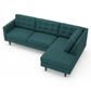 Talmadge Sectional Sofa – 120" L-Shaped, Made in USA - Velvet Antique Peacock - Velvet (10)