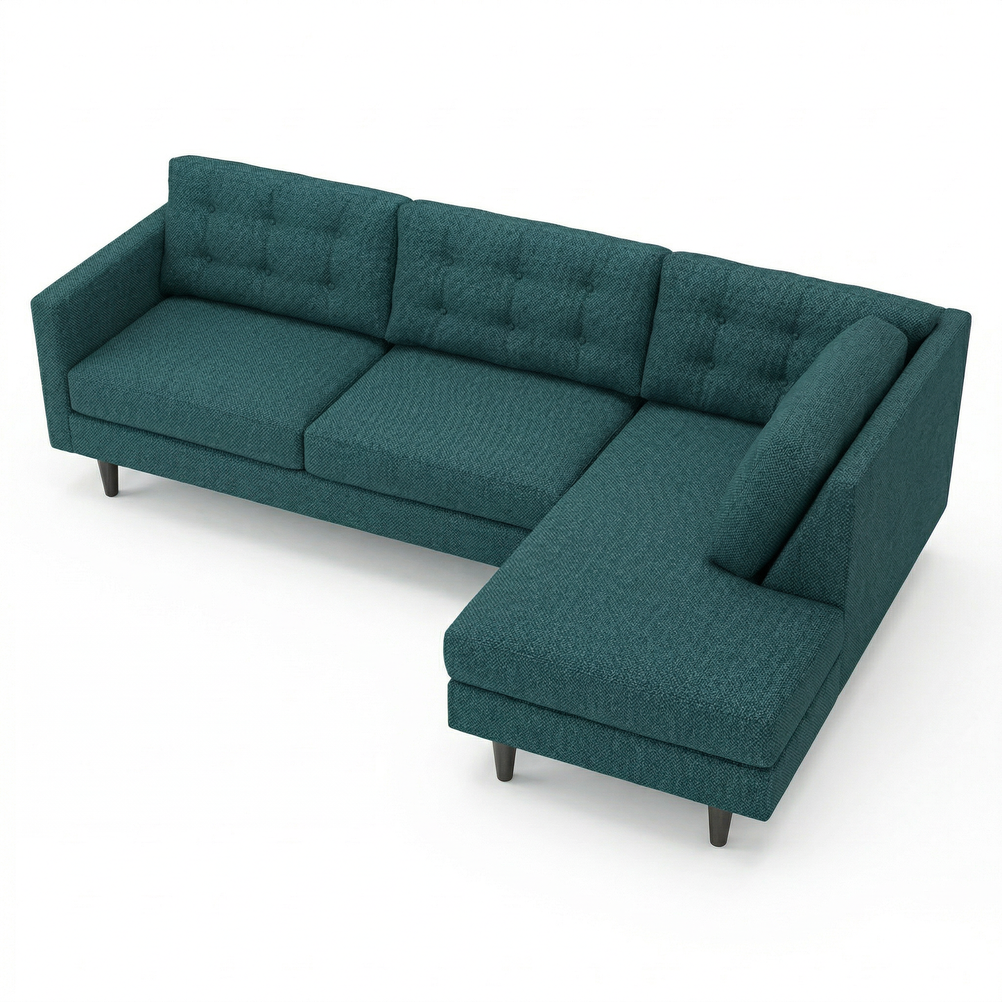 Talmadge Sectional Sofa – 120" L-Shaped, Made in USA - Velvet Antique Peacock - Velvet (10)