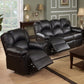 Brennan Black Bonded Leather Reclining Sofa & Recliner Set