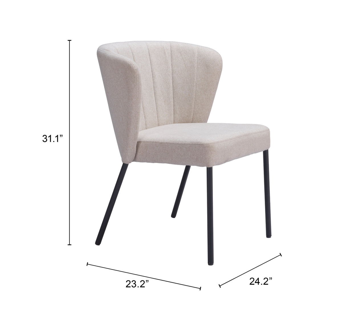 Aimee Dining Chair (Set of 2) in Beige