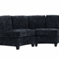 Sorrel Curved Modular Sectional Sofa – Chenille, 4 Colors - Black (10)