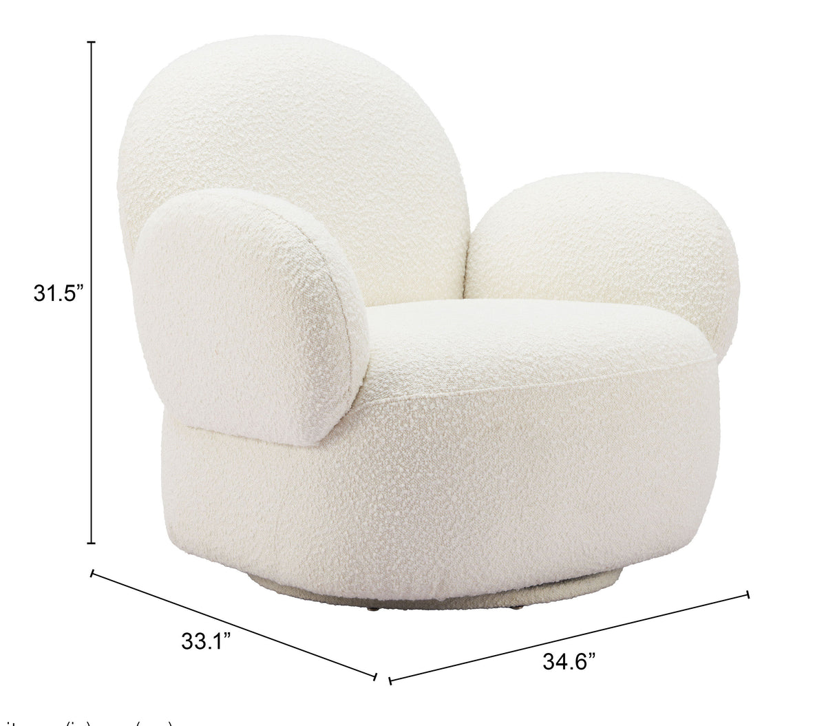 Pilka White Swivel Chair