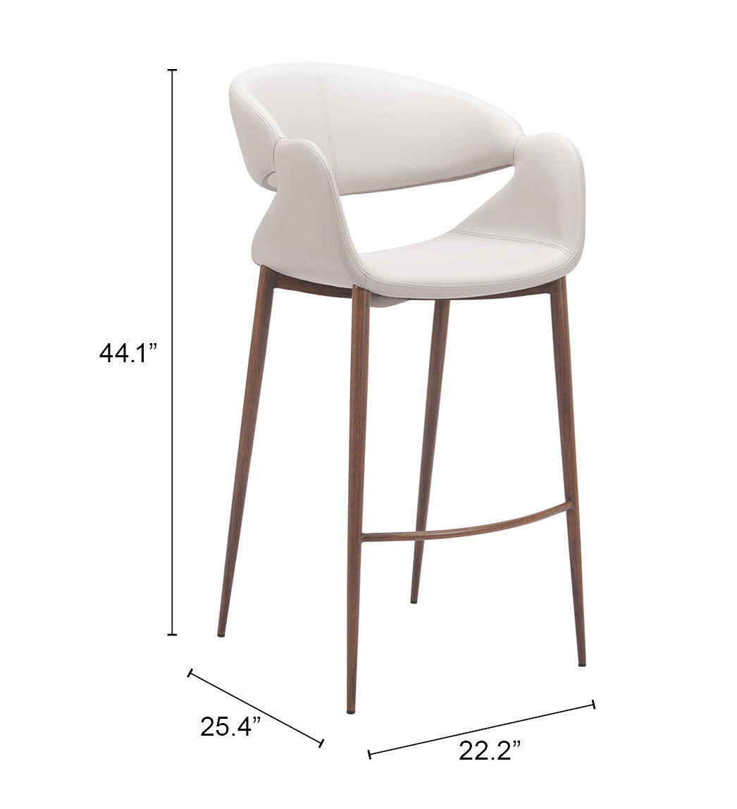 Limay Beige & Walnut Barstool