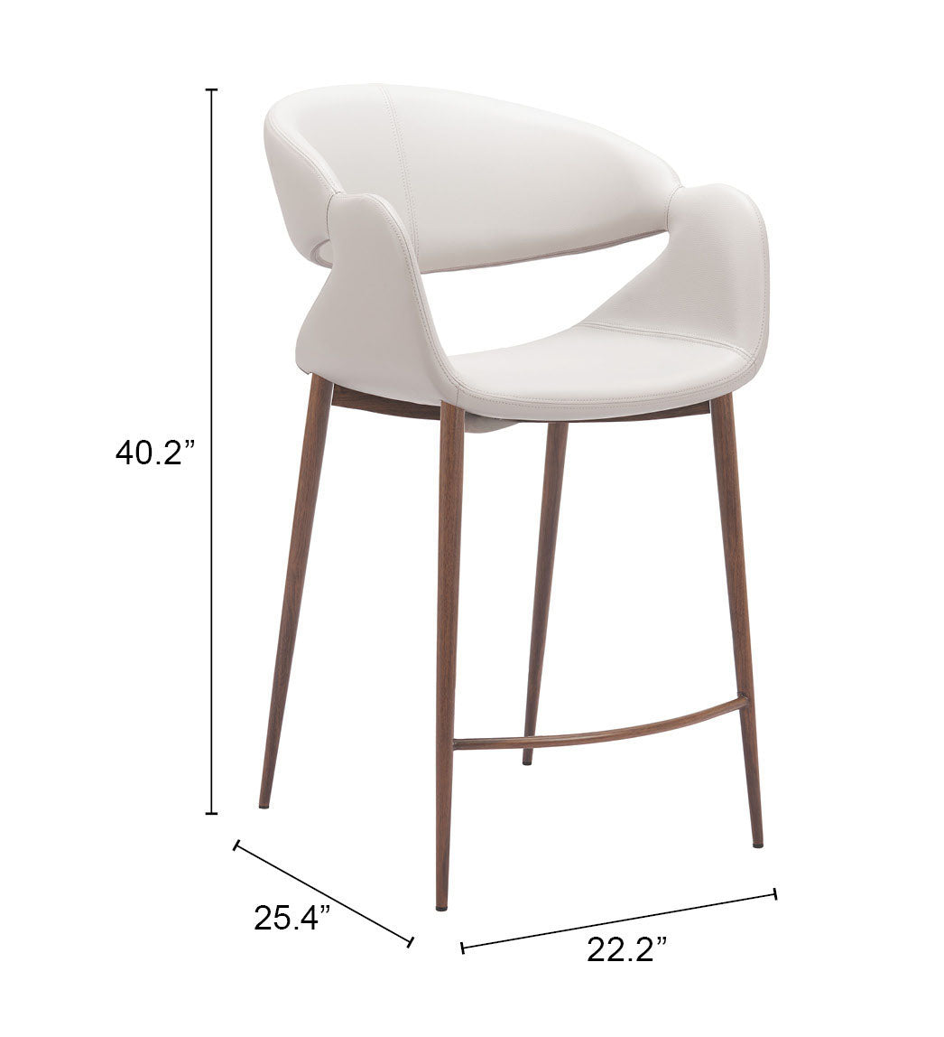 Limay Beige & Walnut Counter Stool