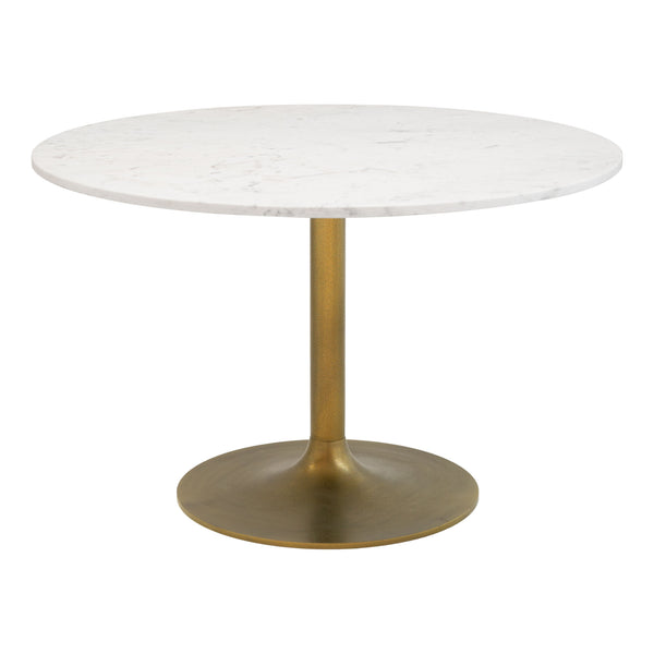 Ithaca White & Gold Dining Table