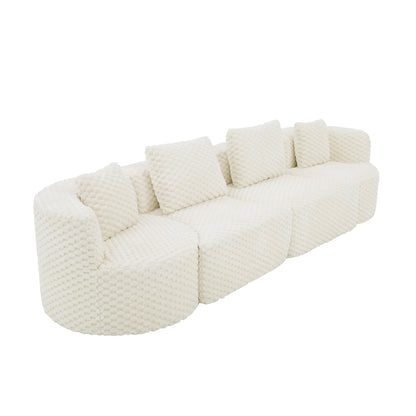 Callisto Bubble Velvet Modular Sofa – 137.8" Low-Profile Sectional
