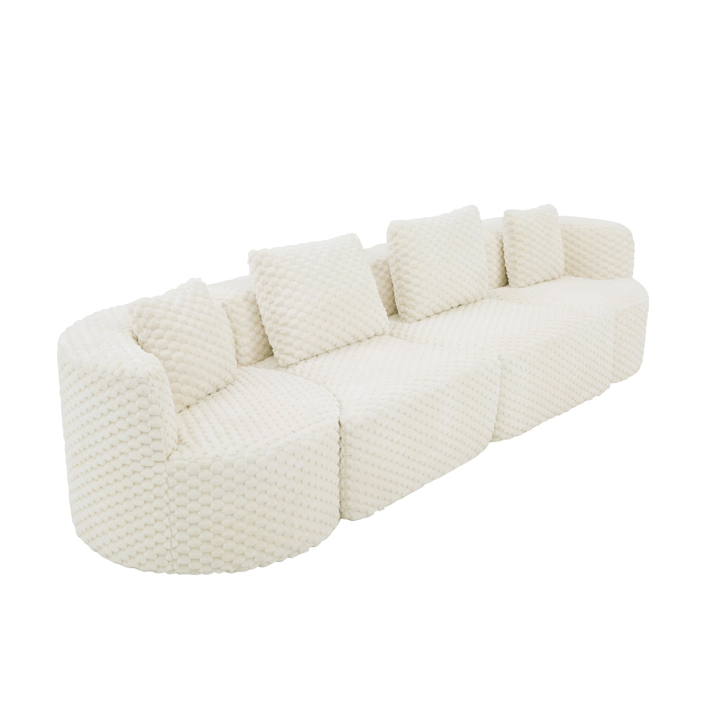 Callisto Bubble Velvet Modular Sofa – 137.8" Low-Profile Sectional