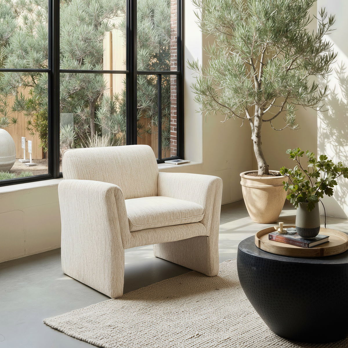 Dobra Oatmeal Beige Accent Chair