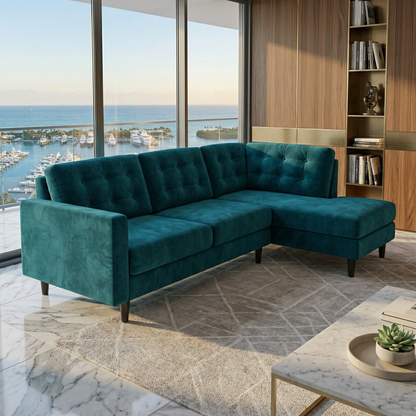Talmadge Sectional Sofa – 120" L-Shaped, Made in USA