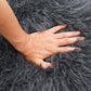 Auden Faux Fur Accent Chair Charcoal Gray