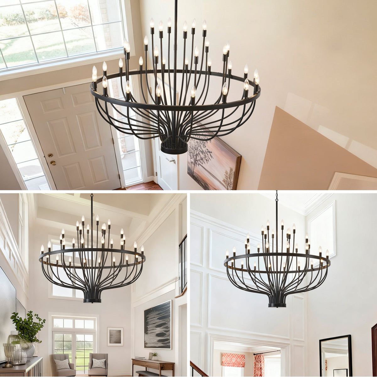 Daxton Black Iron 33-Light Chandelier 47 inch