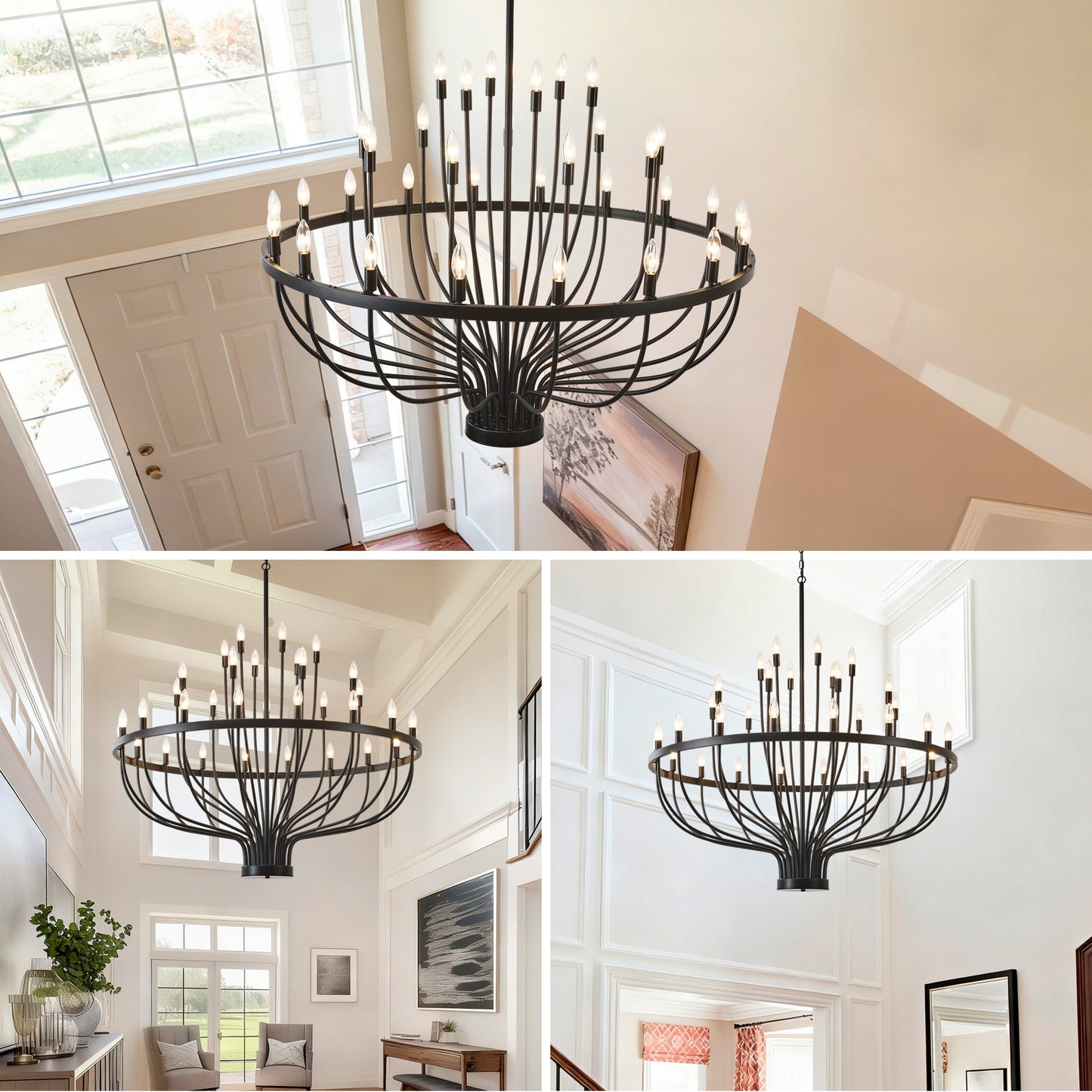 Daxton Black Iron 33-Light Chandelier 47 inch