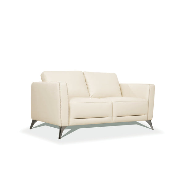Malaga Cream Leather Loveseat – 59