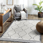 Nell High-Low Area Rug in Trellis / Cream & Anthracite