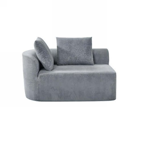 Modern Low Profile Modular Curved Foam Sofa 116' (4 Colors) in gray with plush cushions and sleek design.