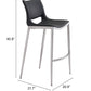 Ace Barstool (Set of 2) in Black & Silver