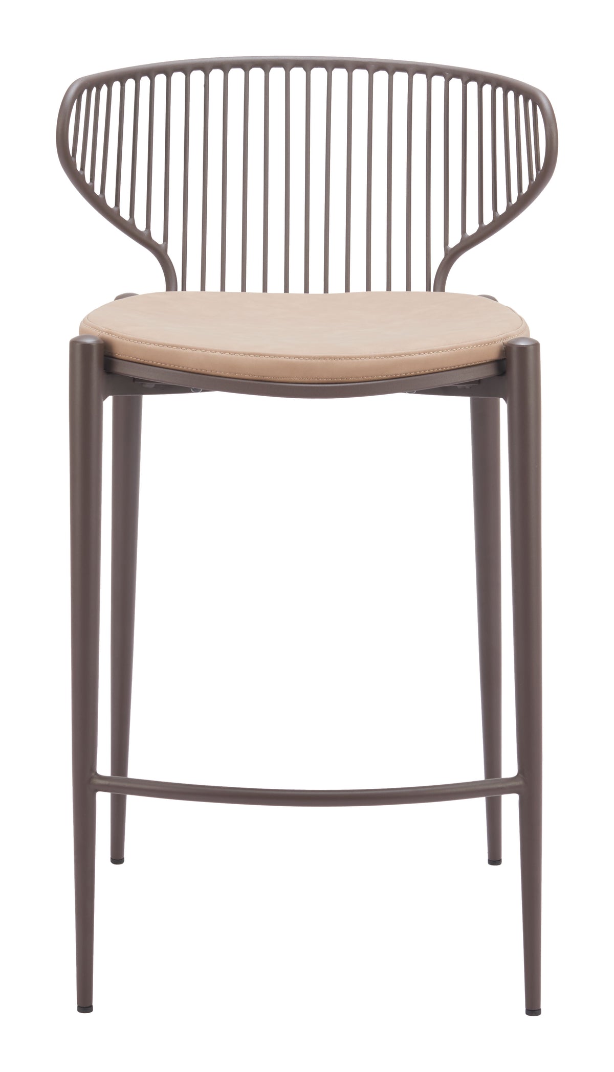 Silues Taupe & Brown Counter Stool (Set of 2)