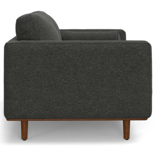 Morrison MCM Fabric Loveseat Sofa 72" – Modern Mid-Century Compact Loveseat (2 Colors) side view with clean lines.