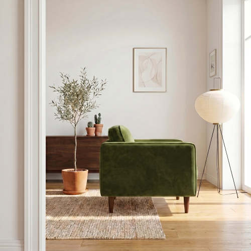 Casey MCM Velvet Tufted Armchair – Mid-Century Modern Accent Chair in 6 Colors