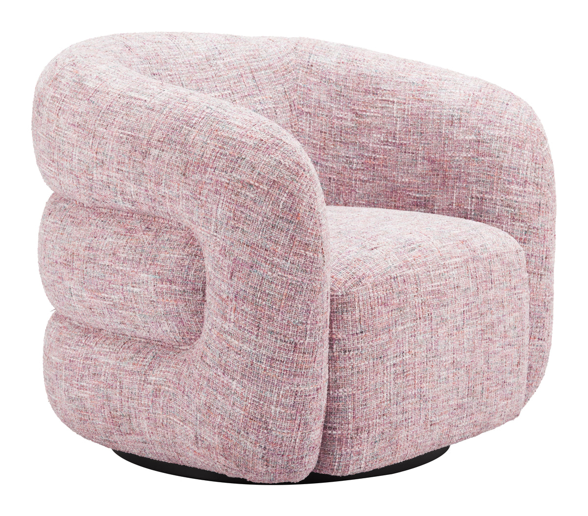 Refine Pink Tweed Swivel Chair