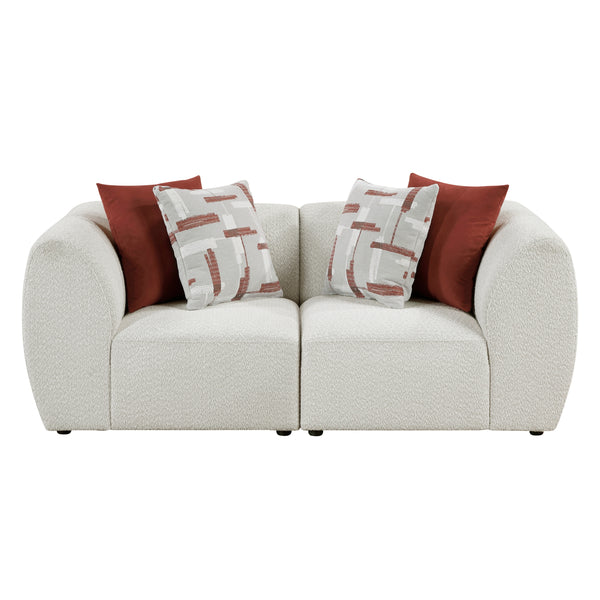 Fable Chenille Modular Loveseat – Beige Modern Sofa