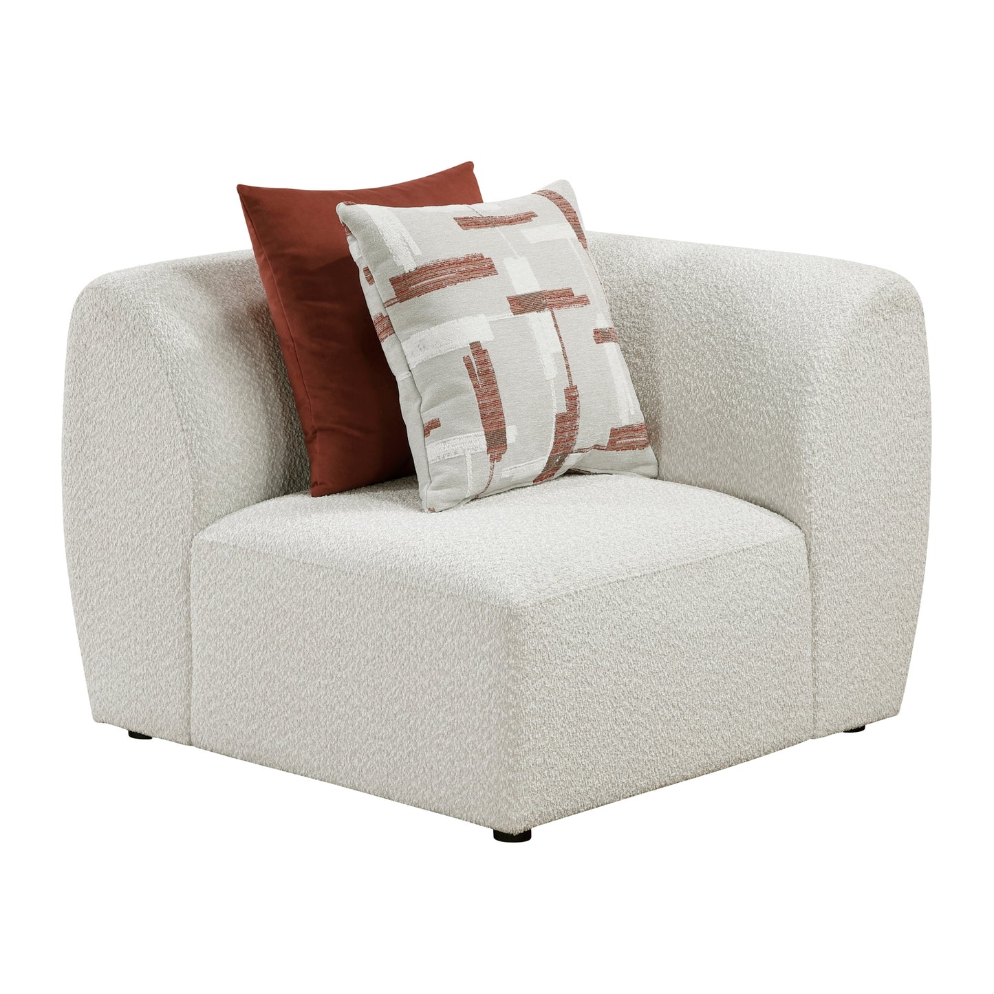 Fable Chenille Modular Loveseat – Beige Modern Sofa – view 7
