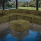 Fable Faux Fur L-Sectional Sofa – 7-Piece Olive Green Modular Sofa – view 4