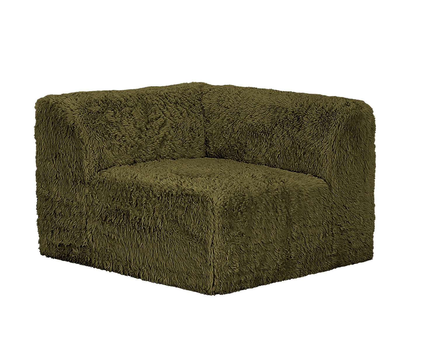 Fable Faux Fur Modular Sectional Day Bed – 107" Olive Green 6-Piece Sectional – view 5
