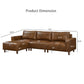 Nigel brown PU leather sectional, 3 seats + 1 convertible ottoman, 112 inch - photo 10 (4-piece set)