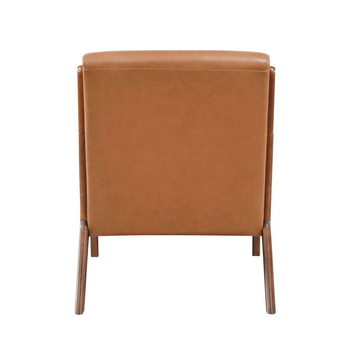 Faux Leather Walnut Finish Armchair