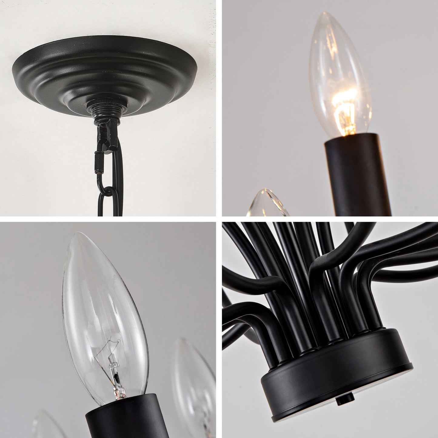Daxton Black Iron 24-Light Chandelier 39.3 inch