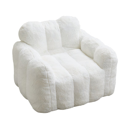 Lotus Faux Fur Compression Bean Bag – 43.7" Lounge Chair