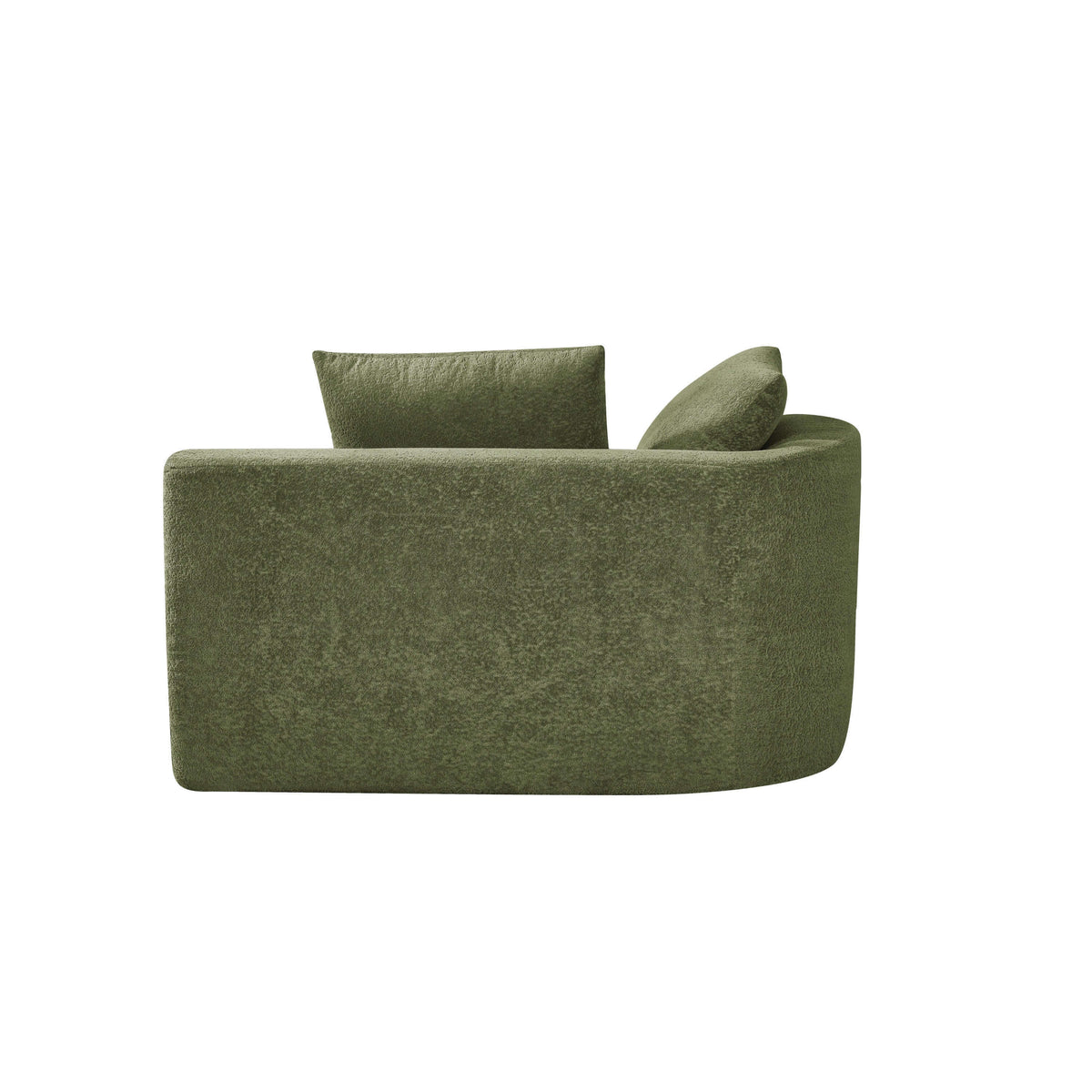 Modern Low Profile Modular Curved Foam Sofa 116' (4 Colors) in green upholstery, showcasing its striking curved silhouette.