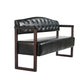 Ludlow Button-Tufted Faux Leather Bench Set