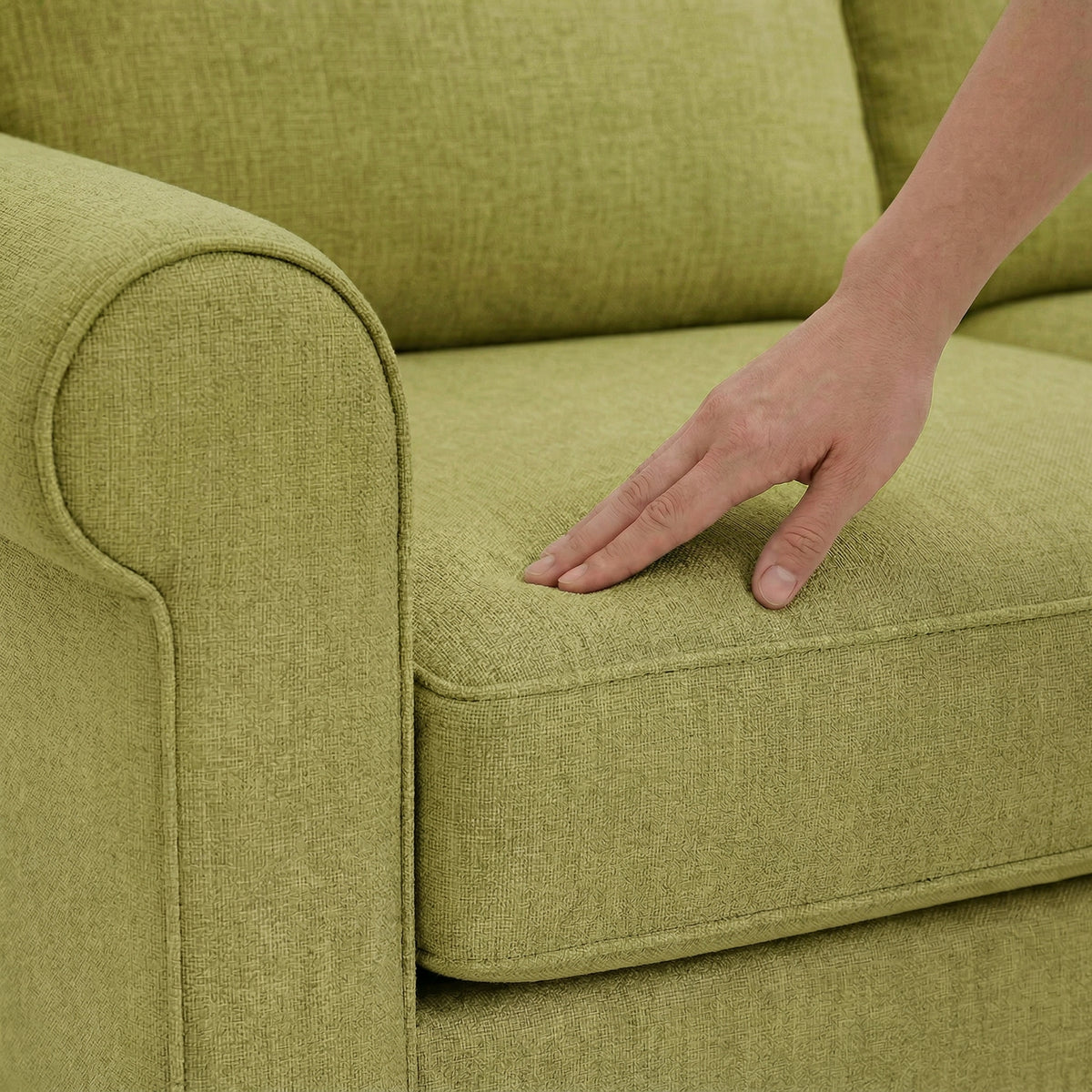 Irlanda Upholstered L-Shaped Sectional – 120" Made-in-USA Sectional Sofa - Notion Appletini - Fabric (4)