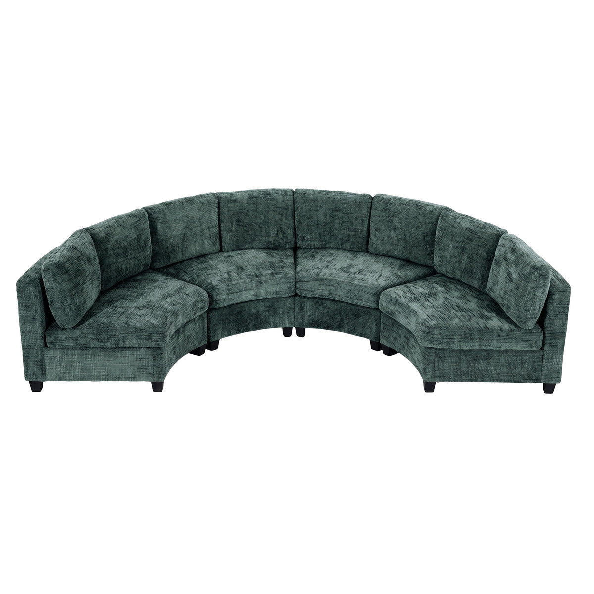 Rosalind Chenille Curved Modular Sectional – 4-Seat Sofa - Green (10)