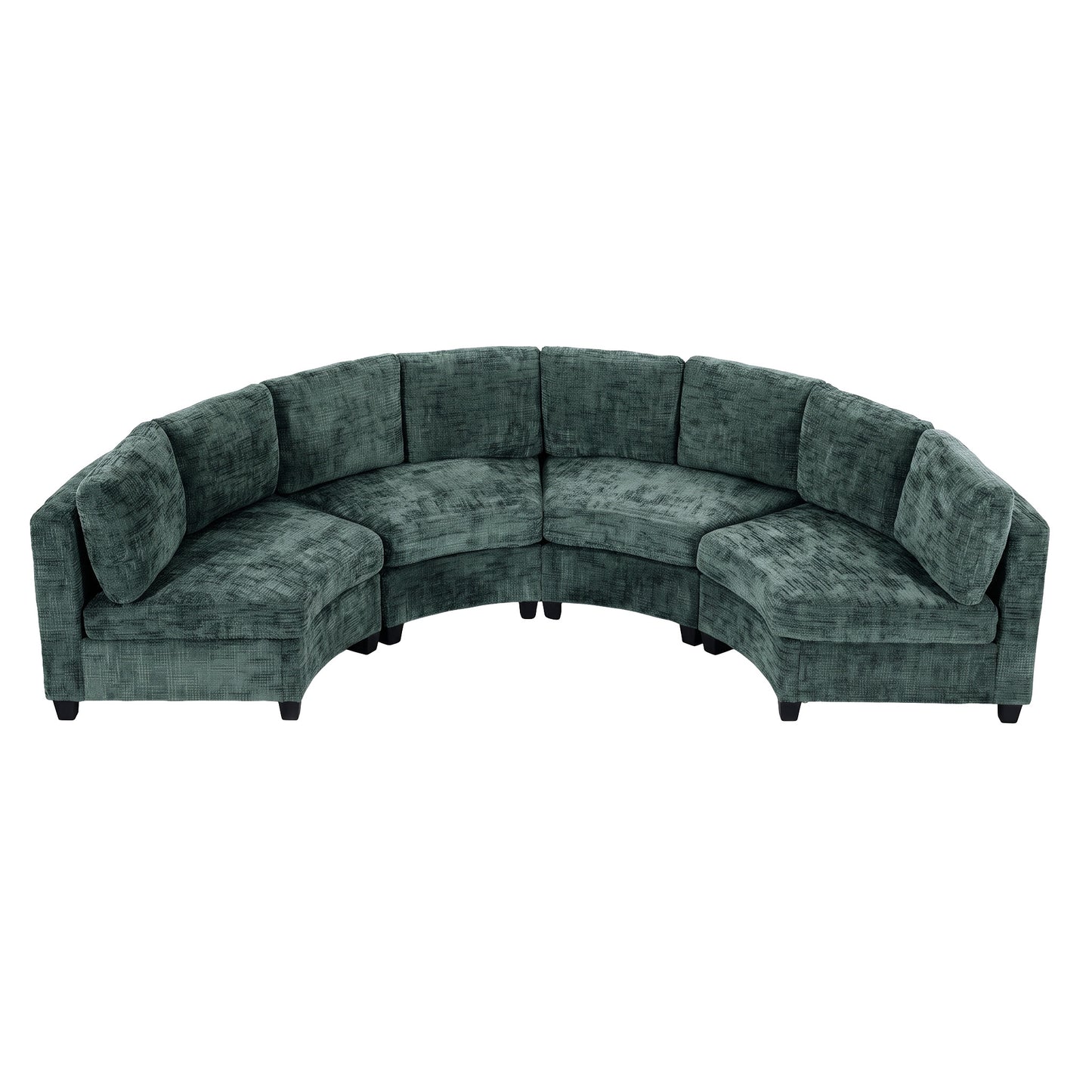 Rosalind Chenille Curved Modular Sectional – 4-Seat Sofa - Green (10)