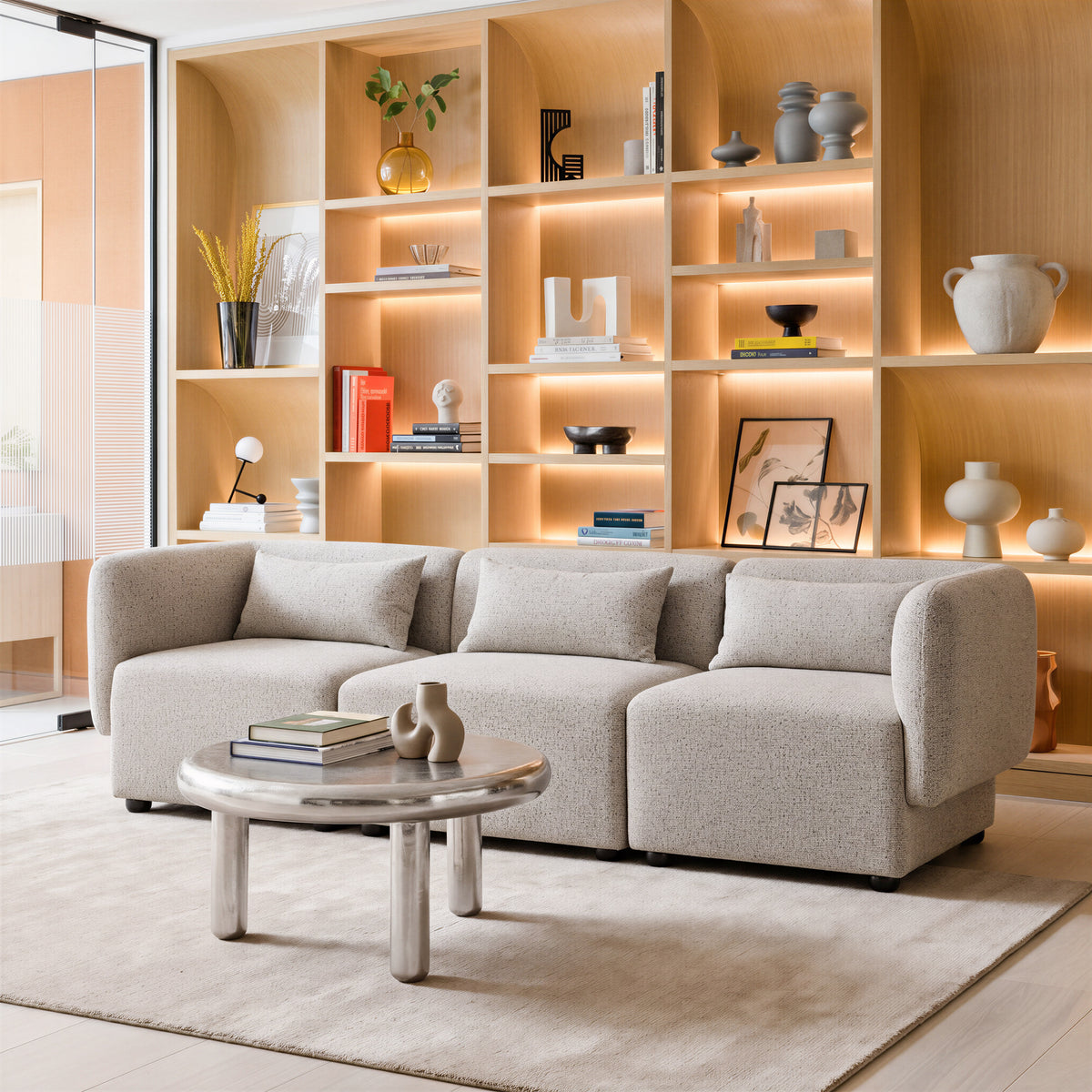 Simu Dune Greige Corner Chair