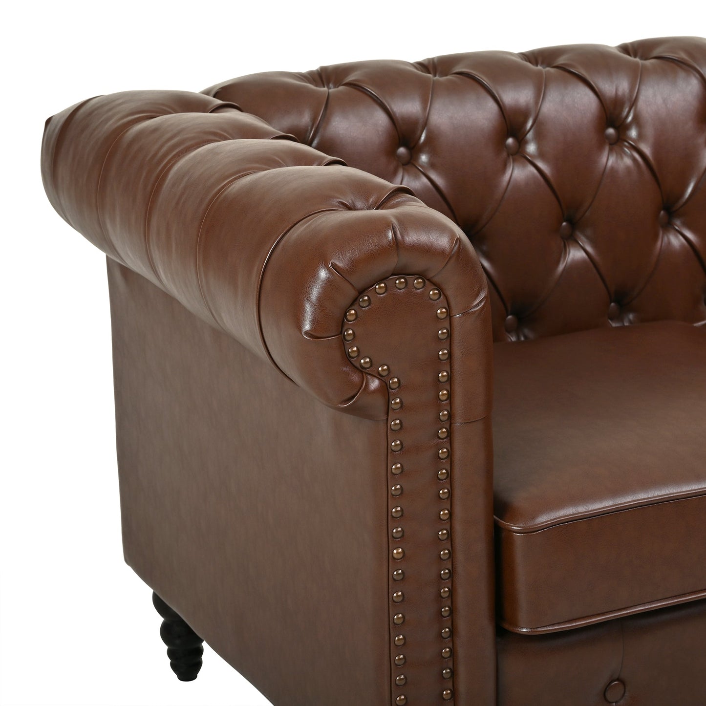 Calder Faux Leather Sectional – 85" L-Shaped 4-Seater with Storage Ottoman (2 Colors)