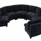 Harlan Curved Modular Sectional Sofa – Chenille, Solid Wood Frame, 4 Colors - Black (8)