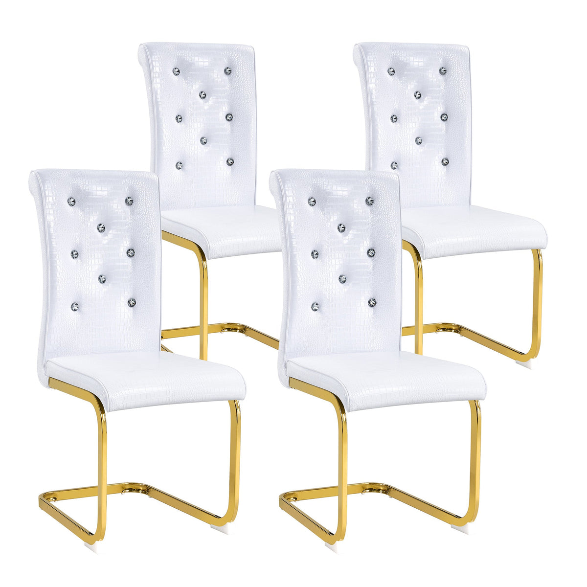 Kinsey White, Gold Legs, Set of 4