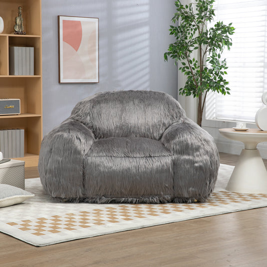 Shaggy Bean Bag Foam Lounge Chair (Various Colors) - Revel Sofa 