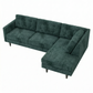 Talmadge L-Shaped Sectional Sofa – Made in USA, 2 Fabric Options - Green Velvet Antique Charcoal (8)