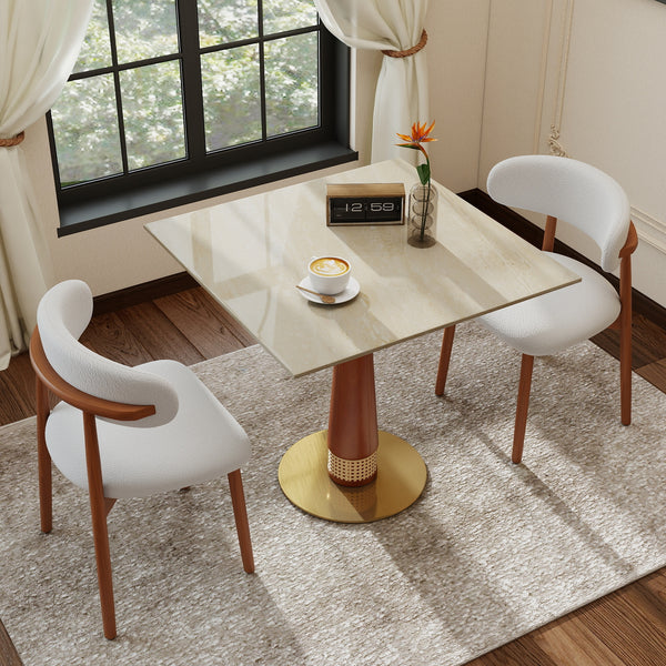 Tristan Matte White Sintered Stone Dining Table – 33.5