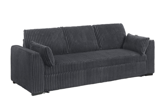 Fenn Corduroy Sleeper Sofa – Convertible Pull-Out Bed in Gray